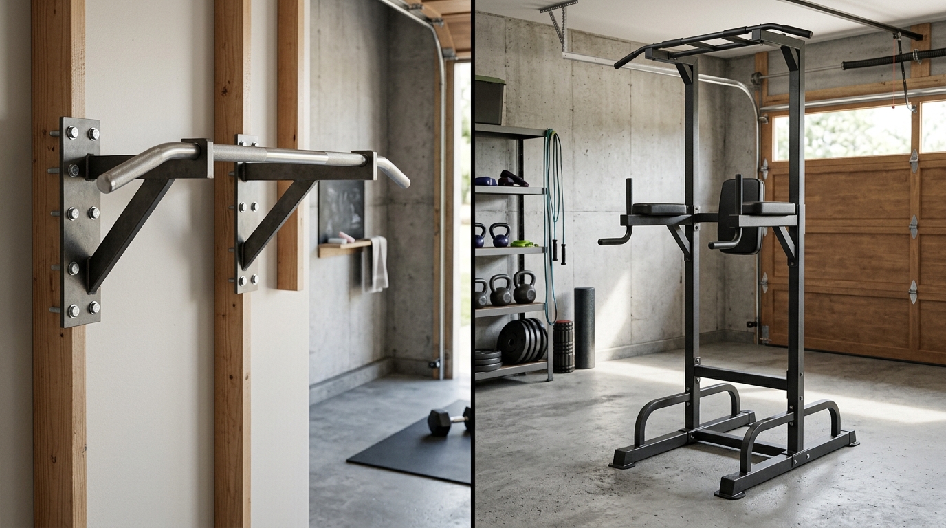 wall-mounted vs freestanding pull-up rig comparison